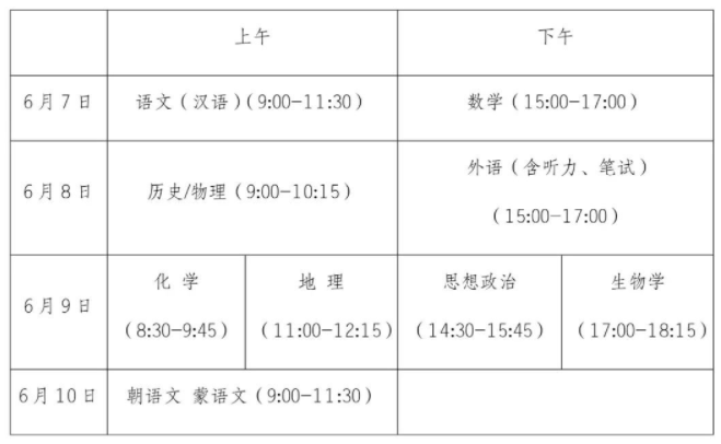 辽宁高考时间2021具体时间科目安排 辽宁2021年高考考试安排