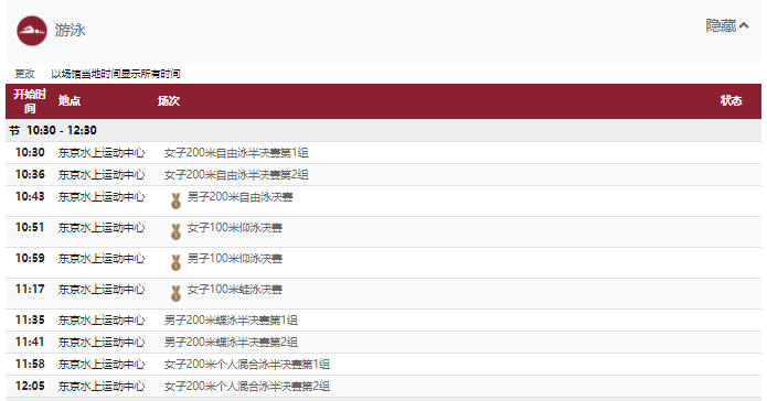 2021东京奥运会7月27日比赛详细赛程 2021东京奥运会7月27日比赛项目